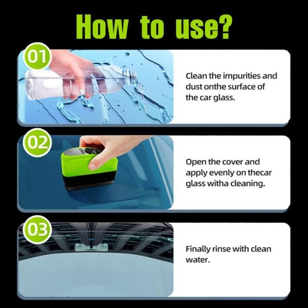 Universal Glass Cleaner,clear Vision Car Glass Oil Film Cleaner Brush For Windshield | Bottle also Included - Image 7