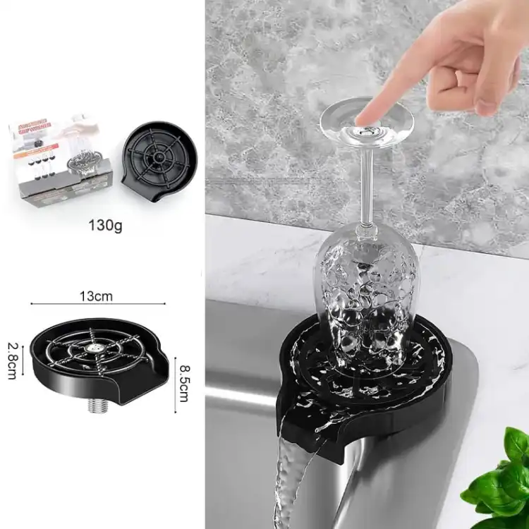 Glass washer - Glass washer for kitchen - Glass Rinser Cup Bottle Washer Cleaner for Kitchen Sinks, Kitchen Sink Accessories Attachment Stainless - Image 3