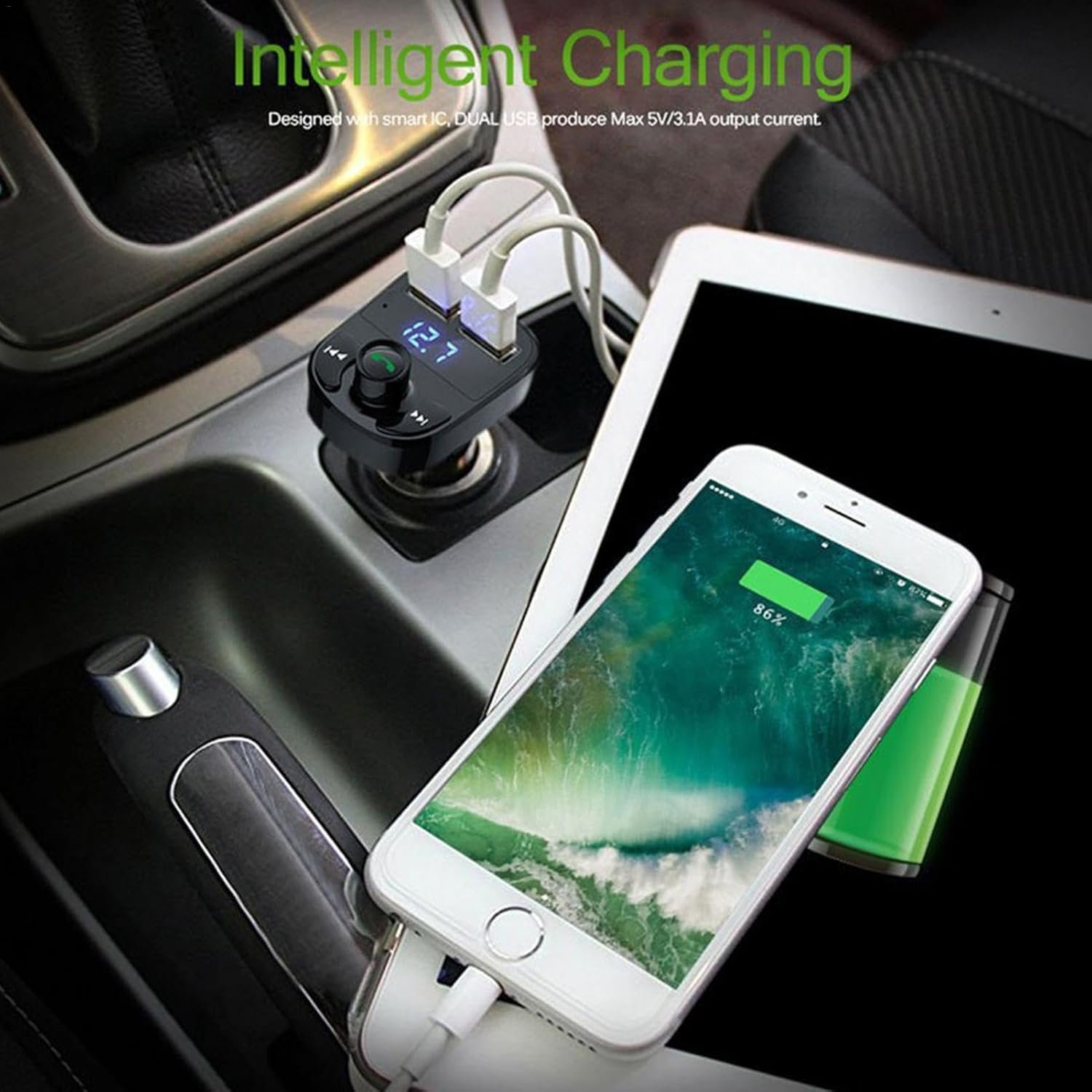 X8 - Multifunctional Car Mp3 Player | Car Wireless FM Transmitter | Car Mp3 Modulator - 3.1A | Car Accessories ( Random Color ) - Image 5