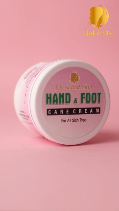 Hand and foot care cream tube for dry, sensitive skin, designed to moisturize, soothe, and strengthen nails.