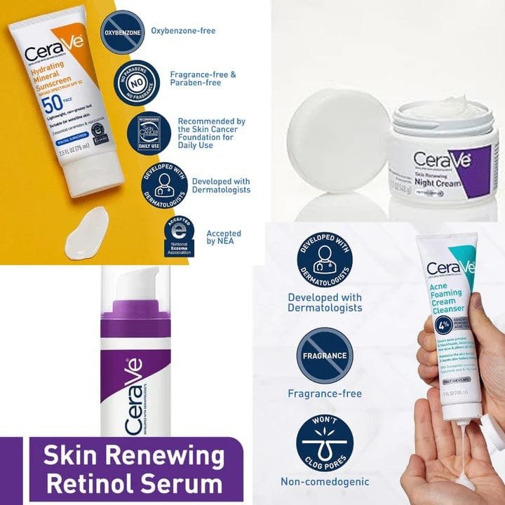 Complete Skin Care Kit – Night Cream, Retinol Serum, Acne Foaming Cleanser & Hydrating Mineral Sunscreen - Image 7