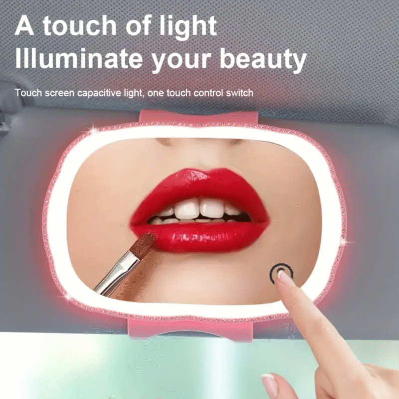 Extra Large Car Mirror with LED Lights – Portable Makeup Mirror for Perfect Touch-Ups On the Go Rechargable - Image 3