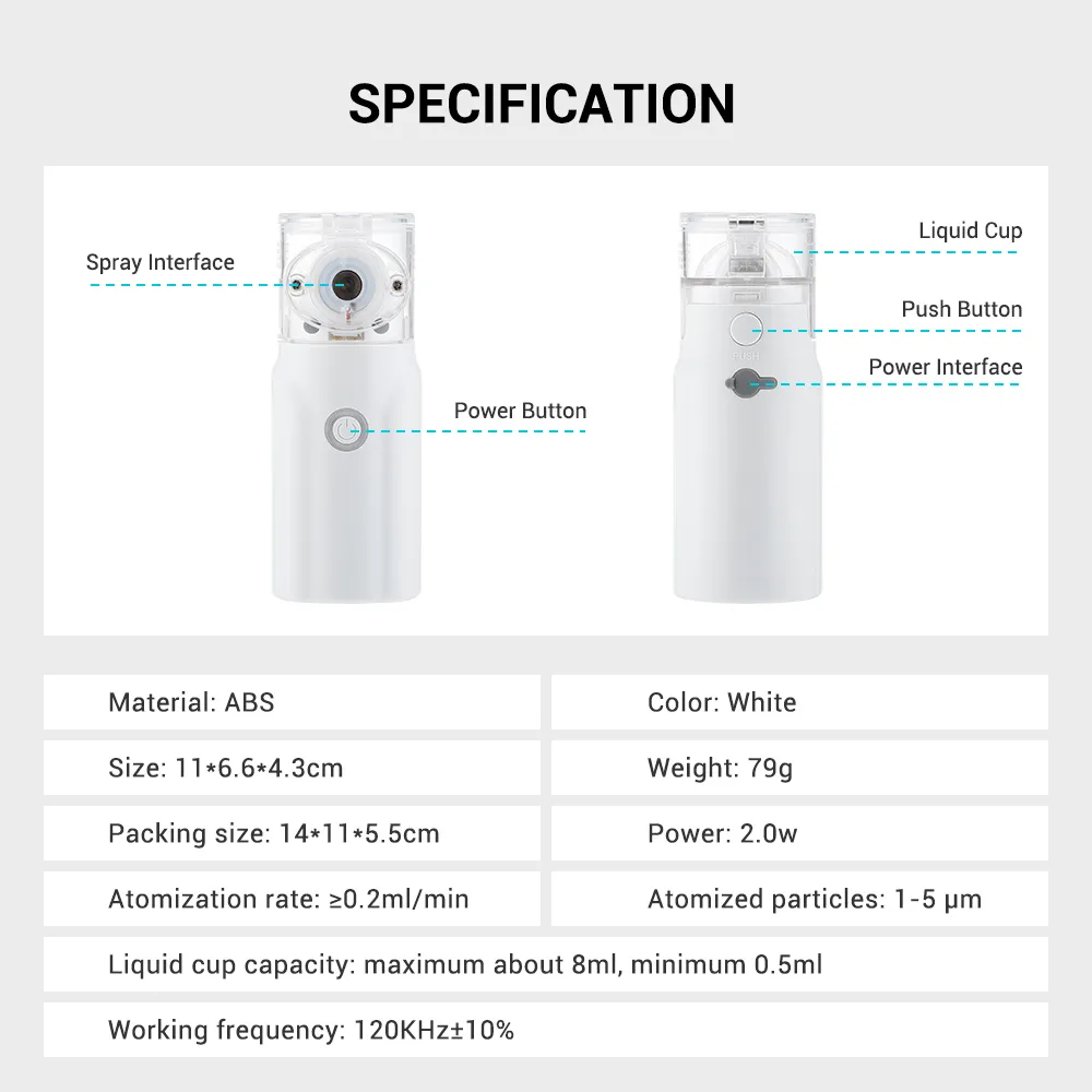 Portable Mesh Nebulizer – Silent Handheld Inhaler for Adults & Kids | Compact Asthma & Respiratory Relief Machine - Image 5