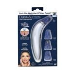 Electric blackhead remover device with LED light and multiple suction heads for deep facial pore cleaning and skin care.