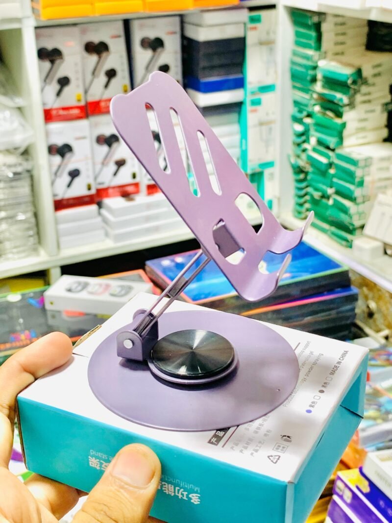 Metal Mobile Holder – 360° Rotatable Stand with Carbon Steel Plate - Image 5
