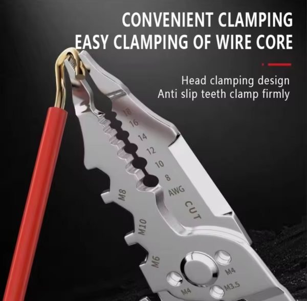 Multi-function Wire Stripper And Cutter – 10-in-1 Electrical Tool With Wire Cutting, Stripping, Crimping & Screw Functions - Image 5