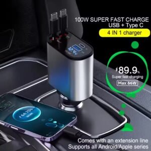 4-In-1 Retractable Car Charger