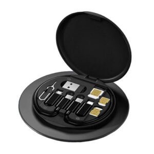 3-in-1 Fast Charging Cable with Portable Storage Box for Android, iPhone, and Type-C devices.