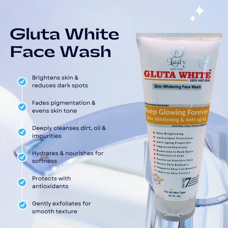 Gluta White Face Wash for fairer, glowing, and youthful skin with Phyto-Vitamin Complex.