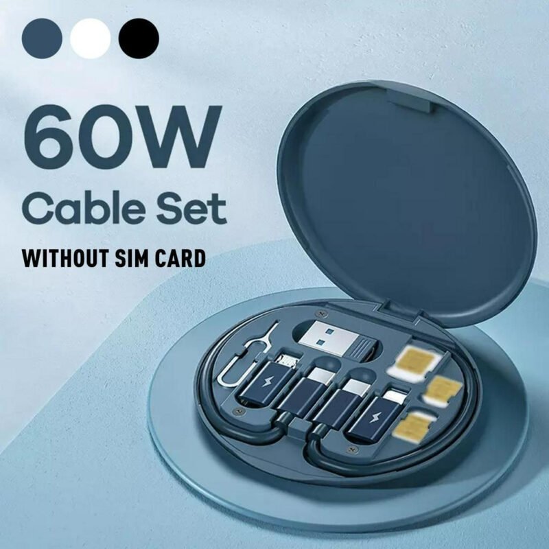 New Data Cable Storage Box 60W Fast Charging Multifunctional Mobile Phone Holder Storage Box - Image 3