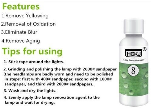 HGKJ-8 Car Headlight Restoration Spray 50ml | Clear Shine & UV Protection - Image 7