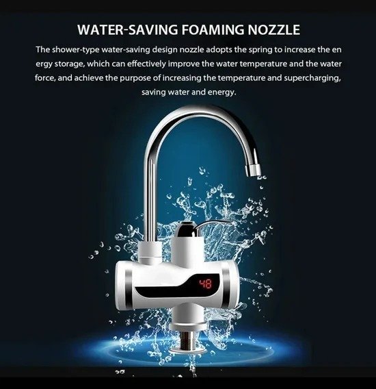 Electric instant water heater tap for kitchen and bathroom